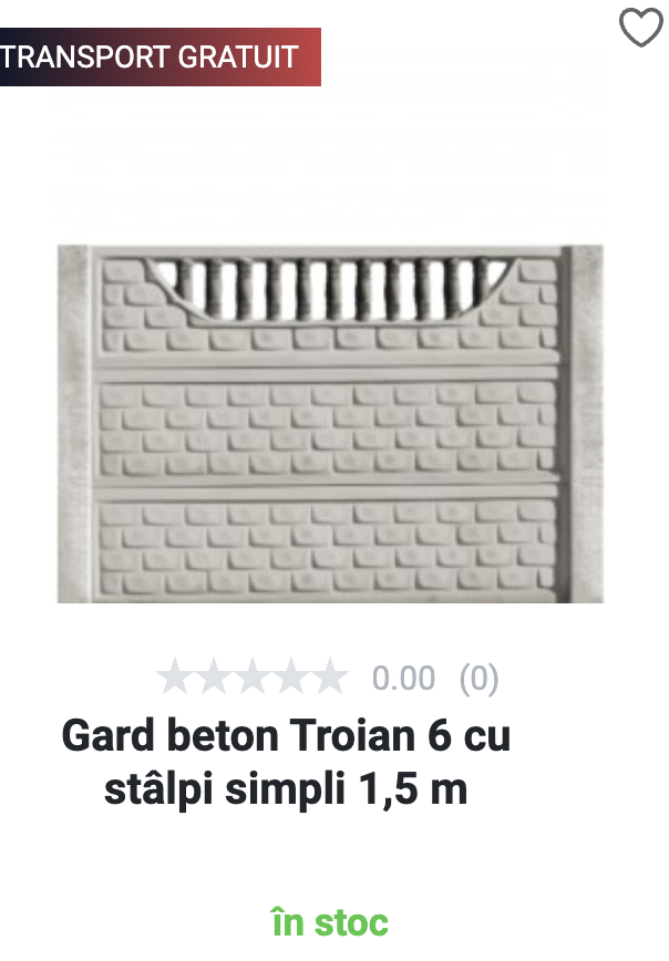 Gard beton - 1,5 m inaltime