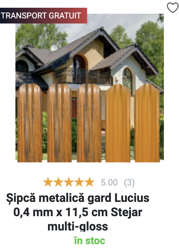 Sipca metalica imitatie lemn