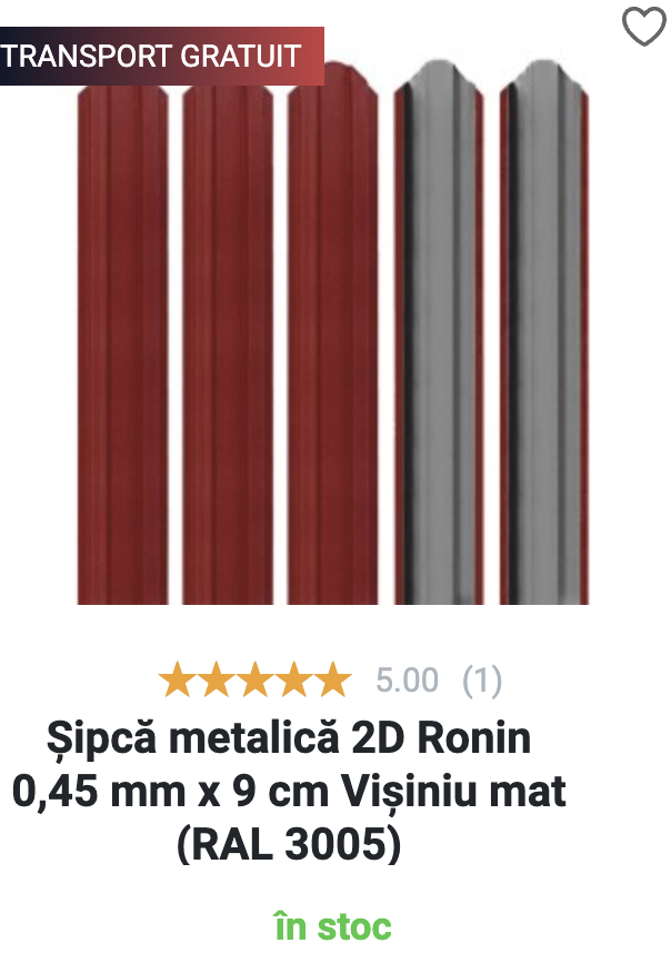 Sipca metalica gard rosie