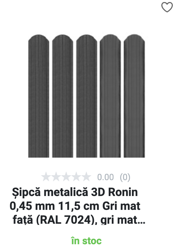 Sipca metalica gard gri