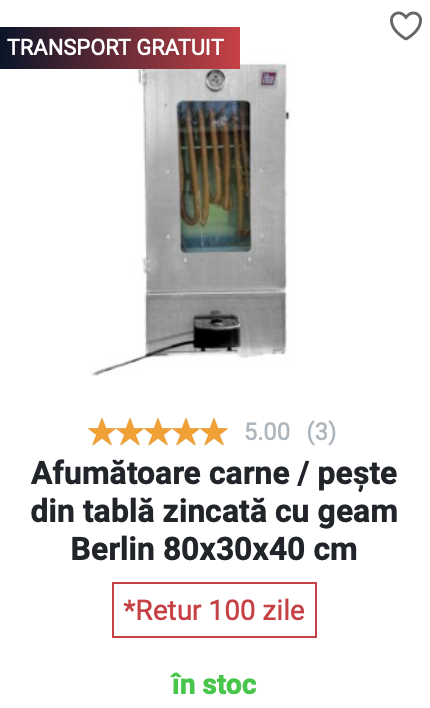 Afumătoare de carne Berlin - cu geam