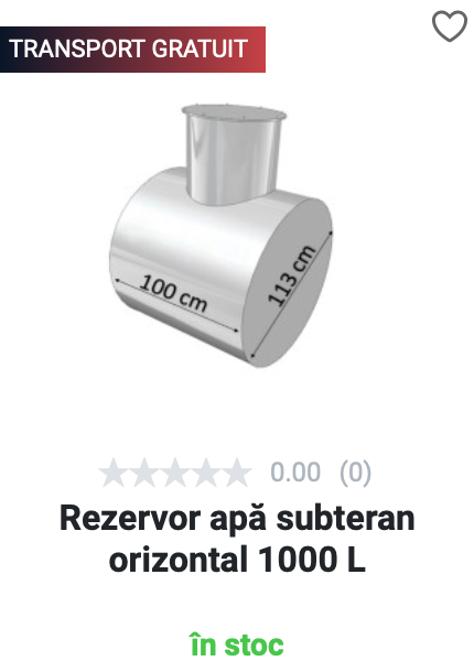 Rezervor apă subteran - 1000 L