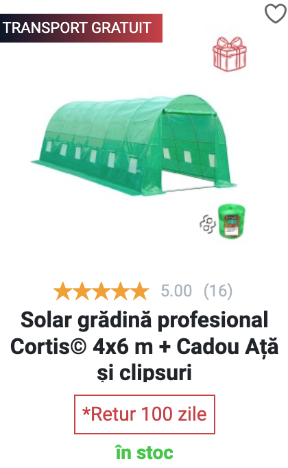 Solar grădină Cortis 4x6 m