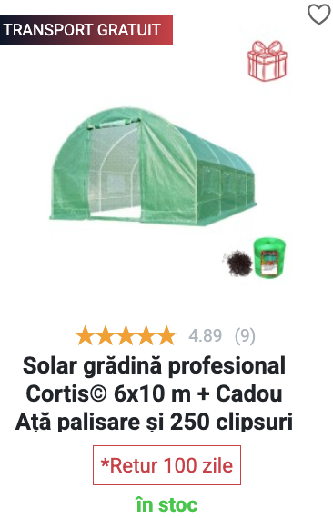 Solar grădină 6x10 m