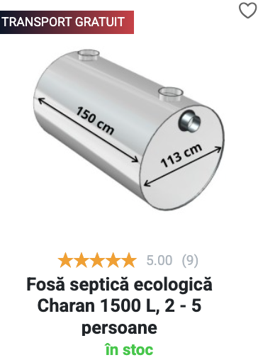 Fosă septică ecologică, Charan - 1500 L