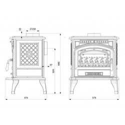 Sobă Kawmet - Rasmus din fontă 9,3 kW-4