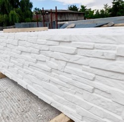 Gard beton ciment alb Carlos 1 stâlpi cu model cărămidă 1,6 m-2