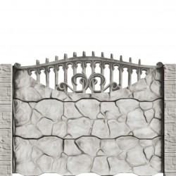 Gard beton Gotic 1  Stâlpi cu model piatră Traforate Modern 1,6 m