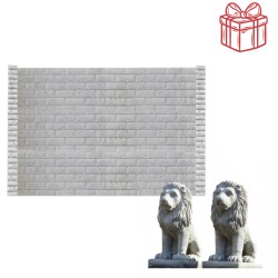 Gard beton finisat Fortress 1,5 m cu stâlpi cu model + Cadou 2 statuete leu-1