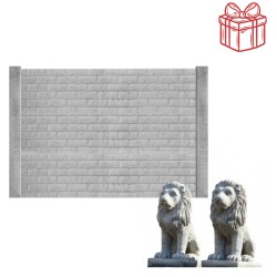 Gard beton finisat Fortress 1,5 m cu stâlpi simpli + Cadou 2 statuete leu-1