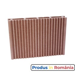 Pardoseală exterioară WPC pentru uz casnic 14,5 x 2,1 x 240 cm Maro roșcat-1