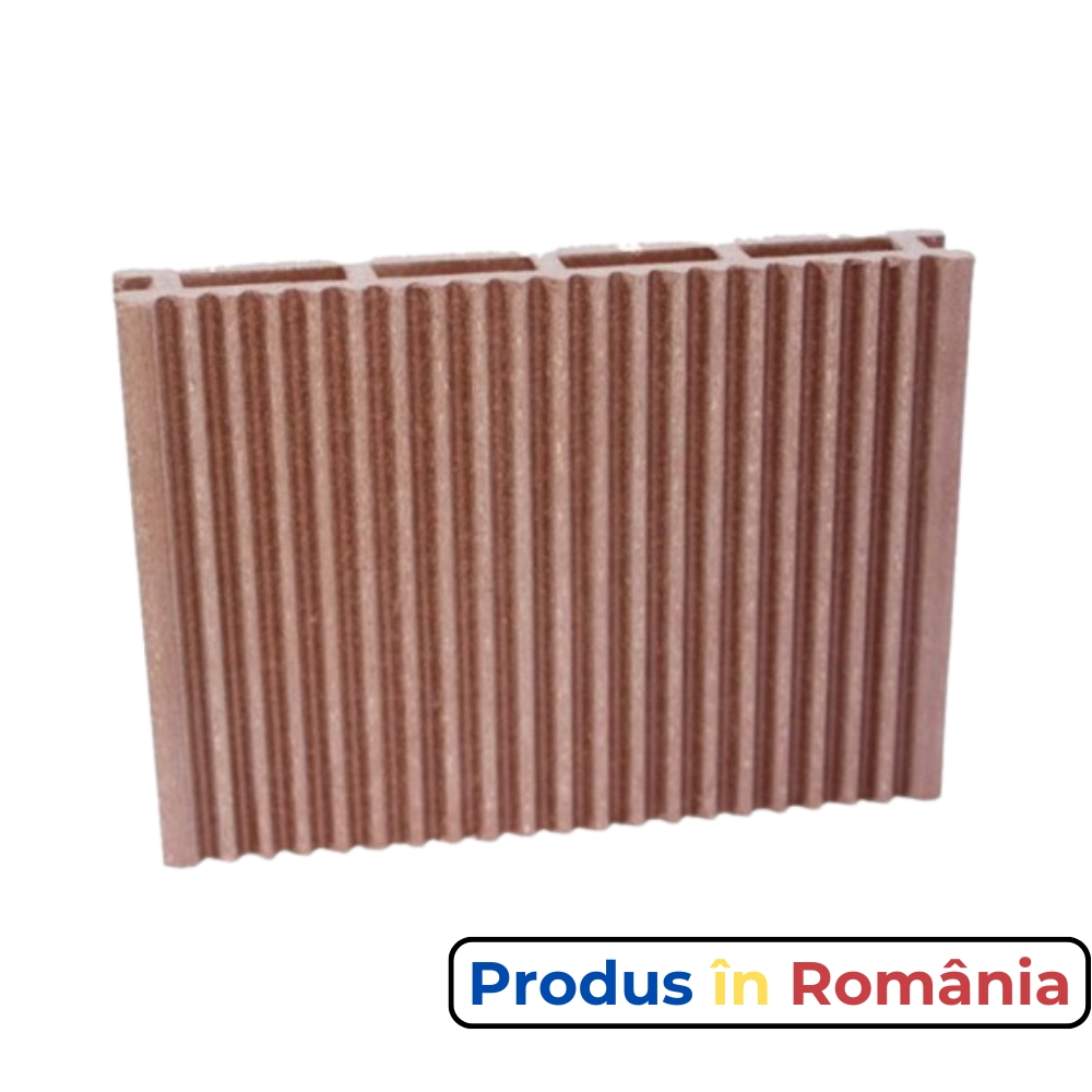 Pardoseală exterioară WPC pentru uz casnic 14,5 x 2,1 x 240 cm Maro roșcat