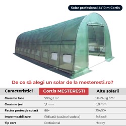 Solar grădină profesional Cortis© 4x10 m + Cadou Ață și clipsuri-3