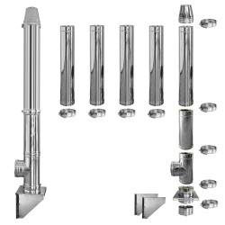 Coș de fum inox profesional Izonox 6 m x 180 mm Suspendat consolă-3