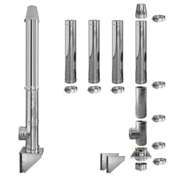 Coș de fum inox profesional Izonox 5 m x 180 mm Suspendat consolă-3