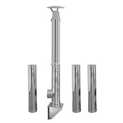 Coș de fum inox profesional Izonox 5 m x 150 mm Suspendat consolă-1