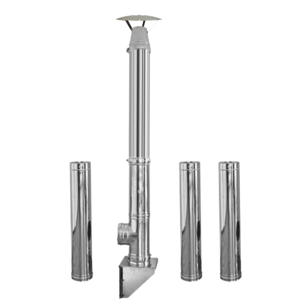 Coș de fum inox profesional Izonox 5 m x 150 mm Suspendat consolă