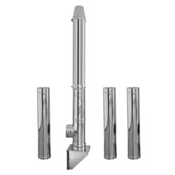 Coș de fum inox profesional Izonox 5 m x 200 mm Suspendat consolă-1