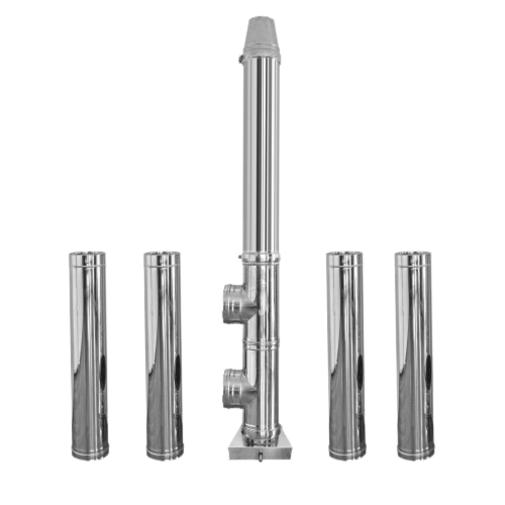 Coș de fum inox profesional Izonox 6 m x 200 mm pornire de la sol