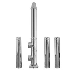 Coș de fum inox profesional Izonox 5 m x 200 mm pornire de la sol-1