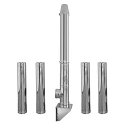 Coș de fum inox profesional Izonox 6 m x 180 mm Suspendat consolă-1