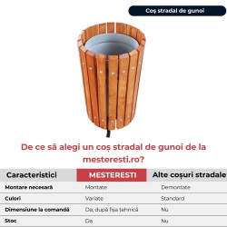 Coș stradal gunoi Como - Ofertă 18 + 1 Cadou-3